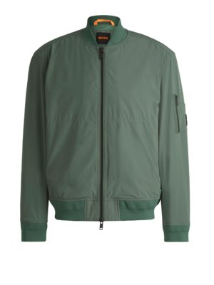 Lightweight blouson with label patch and stretch content