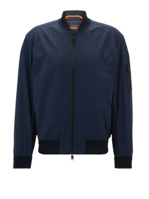 Lightweight blouson with label patch and stretch content