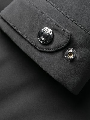 Water-repellent blouson with stretch content and logo patch