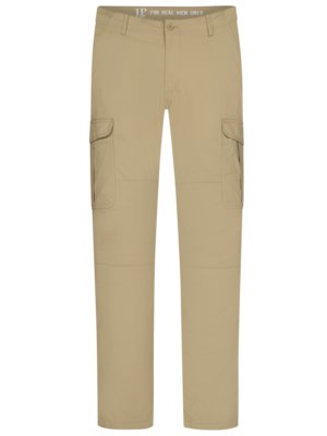 Cargo trousers with drawstrings on the leg