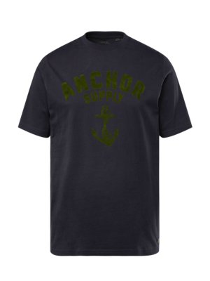 T-Shirt-aus-Baumwolle-mit-Frontprint-