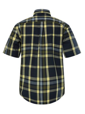 Short-sleeved-shirt-with-windowpane-check-pattern,-Modern-Fit-