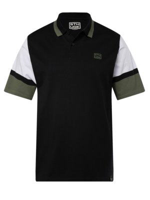 Polo-shirt-with-contrasting-sleeves,-STHUGE-Collection-