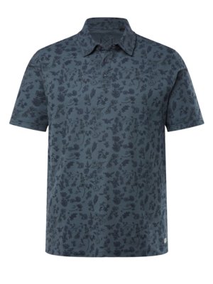 Piqué polo shirt with floral pattern 