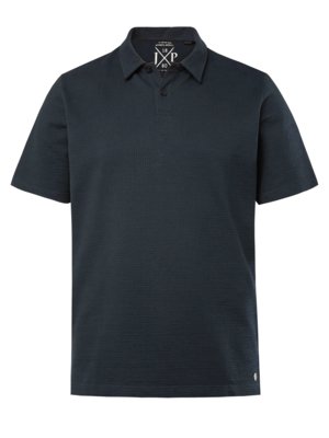 Cotton polo shirt with stretch, patterned 