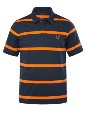 Piqué polo shirt with horizontal stripes and embroidered logo