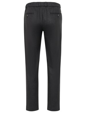 Jersey trousers with pepita pattern and trouser crease