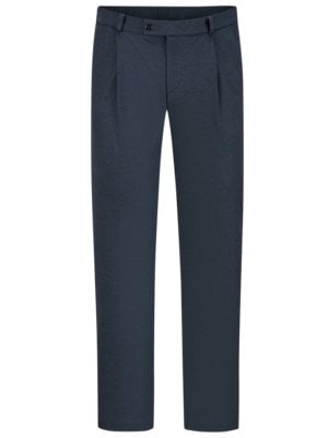 Jersey trousers with pepita pattern and trouser crease