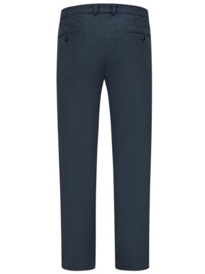 Jersey trousers with pepita pattern and trouser crease