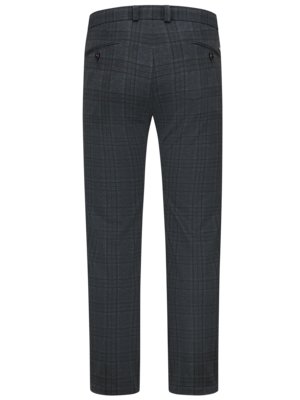 Jersey trousers with pepita pattern and trouser crease