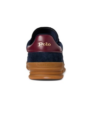 Suede sneakers with logo patch