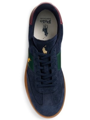 Suede sneakers with logo patch