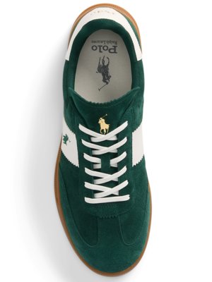 Vintage suede trainers with embroidered polo player