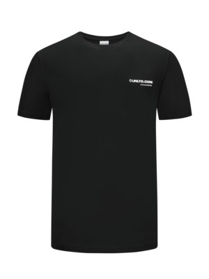 Stretch-T-Shirt mit Logo-Emblem und rückseitigem Schriftzug