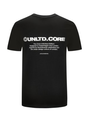 Stretch-T-Shirt-mit-Logo-Emblem-und-rückseitigem-Schriftzug