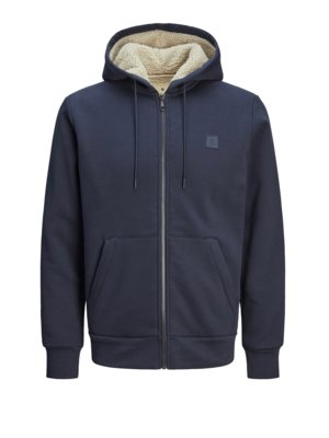 Hoodie mit Zip und Teddyfell-Innenfutter