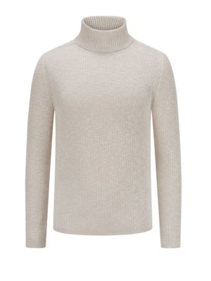 Turtleneck sweater made of organic cotton in a ribbed knit look