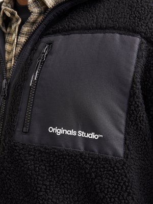 Teddyfell Jacke mit Reißverschluss-Brusttasche