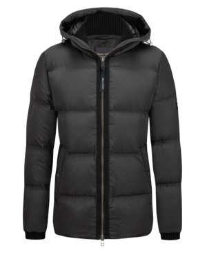 Quilted down jacket with a puffer look