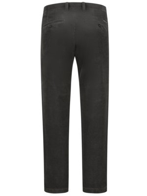 Cordhose aus Bio-Baumwolle mit Bundfalten, Tapered Fit