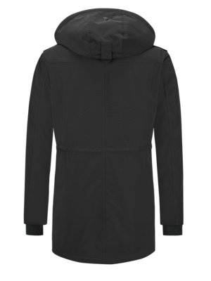 Functionele parka Traveller met logopatch en imitatiebontvoering