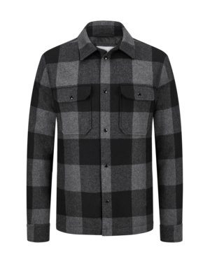 Overshirt with light down lining and check pattern