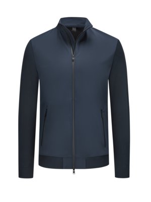 Hybrid softshell jacket with knit inserts