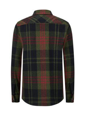 Overshirt with tartan pattern in a wool blend