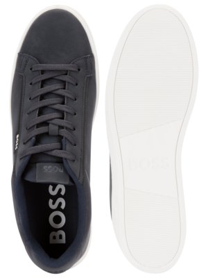 Sneaker basse en cuir sneaker avec lettrage de la marque