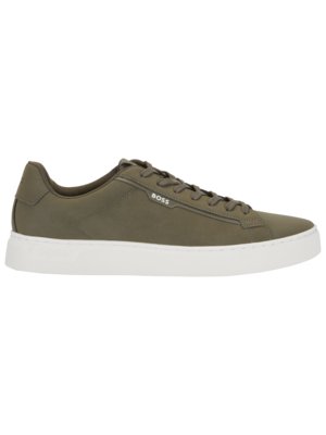 Sneaker basse en cuir sneaker avec lettrage de la marque