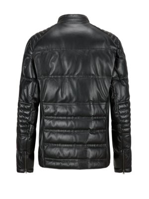 Wattierte Bikerjacke aus Nappaleder