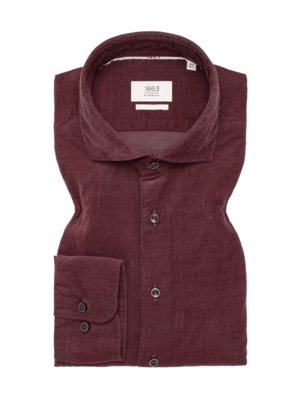 Chemise douce en velours côtelé fin, Comfort Fit