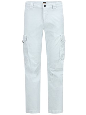 Fine corduroy trousers with cargo pockets, straight fit