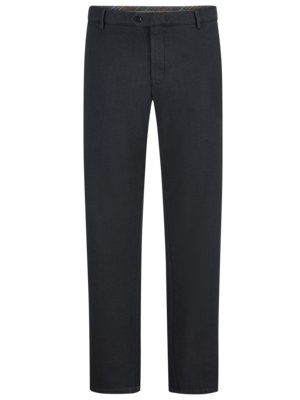 Trousers in organic cotton with herringbone pattern