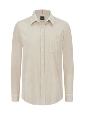 Shirt with soft cotton corduroy, Regular Fit