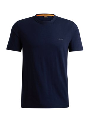 T-shirt with rubberised label lettering