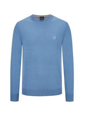 Cotton sweater with cashmere content