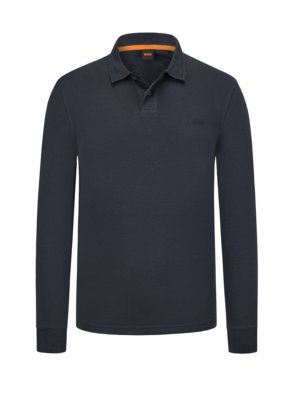 Poloshirt met lange mouwen en opgestikt merklogo