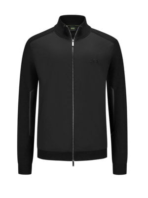 Lightweight knit thermal jacket with functional trim