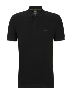 Piqué-Poloshirt mit gummiertem Logo-Schriftzug