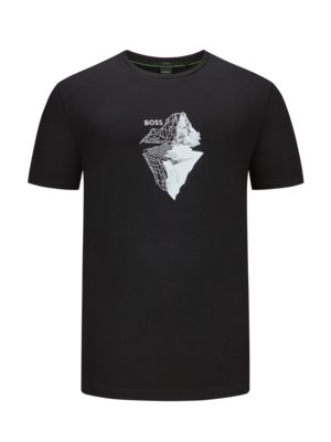 T-shirt avec impression sur le devant et logo brodé