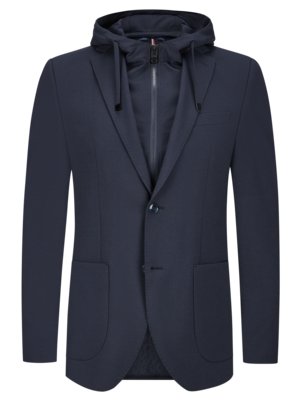 Jersey jacket with detachable yoke, modern fit