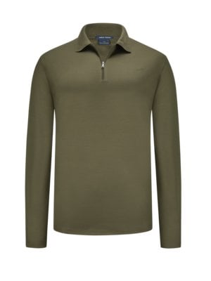 Aqua Touch poloshirt met lange mouwen en half-zip