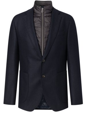 Veste blazer à carreaux discrets et empiècement gilet  