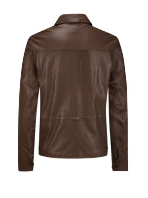 Leather jacket Maxwell with polo rider embroidery