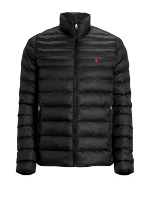 Lightweight quilted jacket with small embroidered polo rider