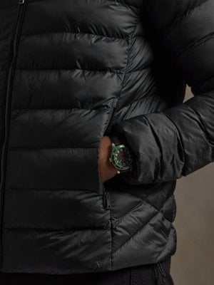 Lightweight quilted jacket with small embroidered polo rider