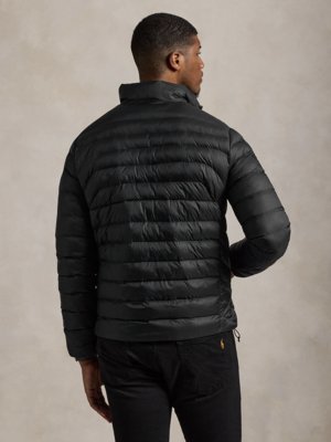 Lightweight quilted jacket with small embroidered polo rider