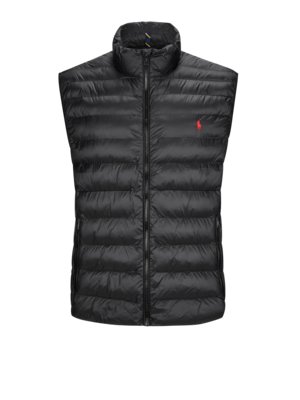 Water-repellent quilted gilet with logo patch