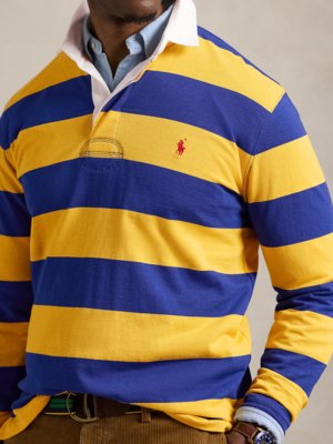 Rugbyshirt mit Poloreiter-Stickerei